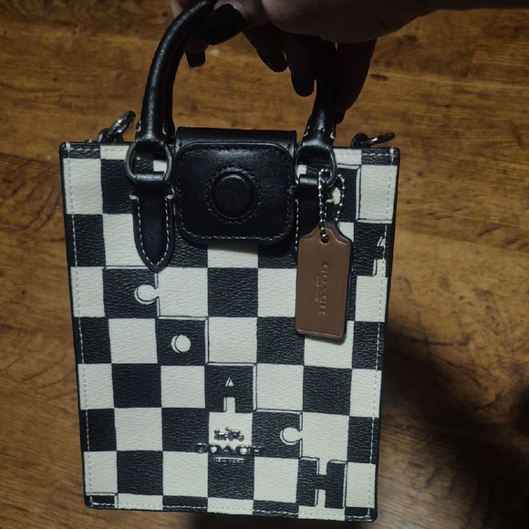 Coach Handbags - Coach Black and White Checkered Tote